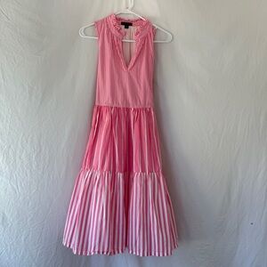 J. Crew Pink and White Striped Dress